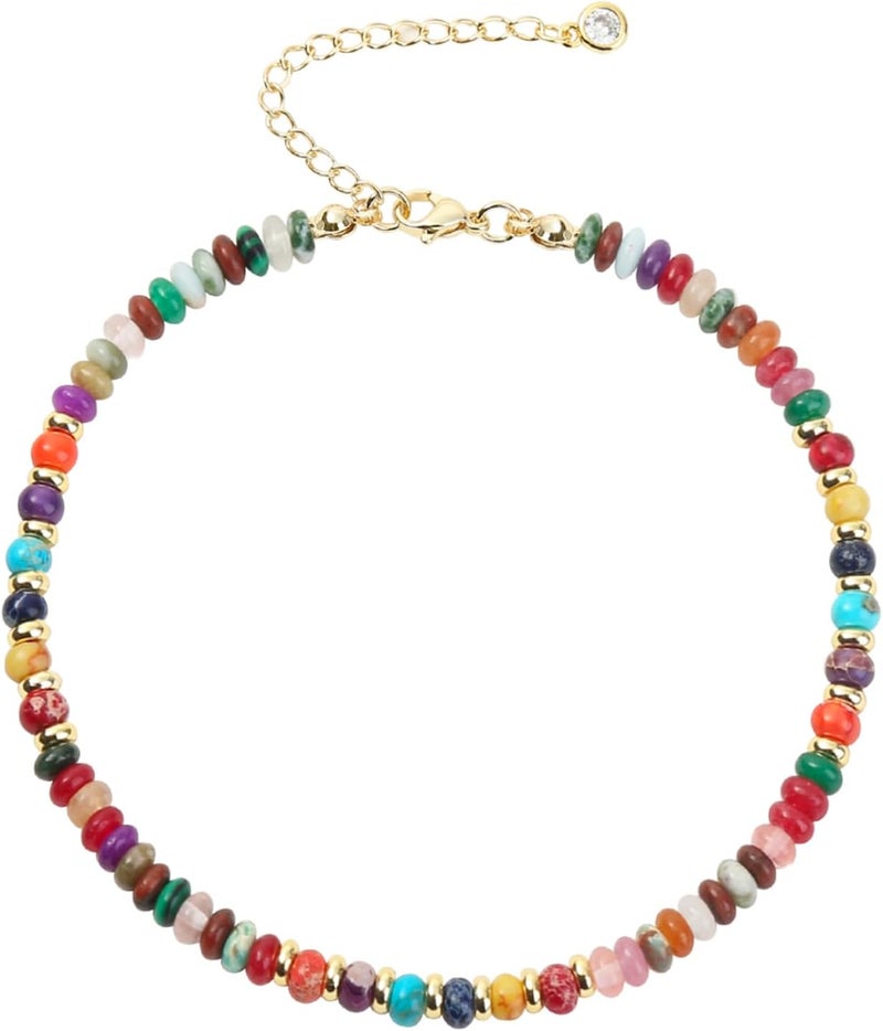 Wremily Natural Stone Beaded Anklets Bracelets for Women Handmade Beaded Anklet Bracelet Waterproof Boho Beads Ankle Bracelet Adjustable Summer Jewelry - Image 1